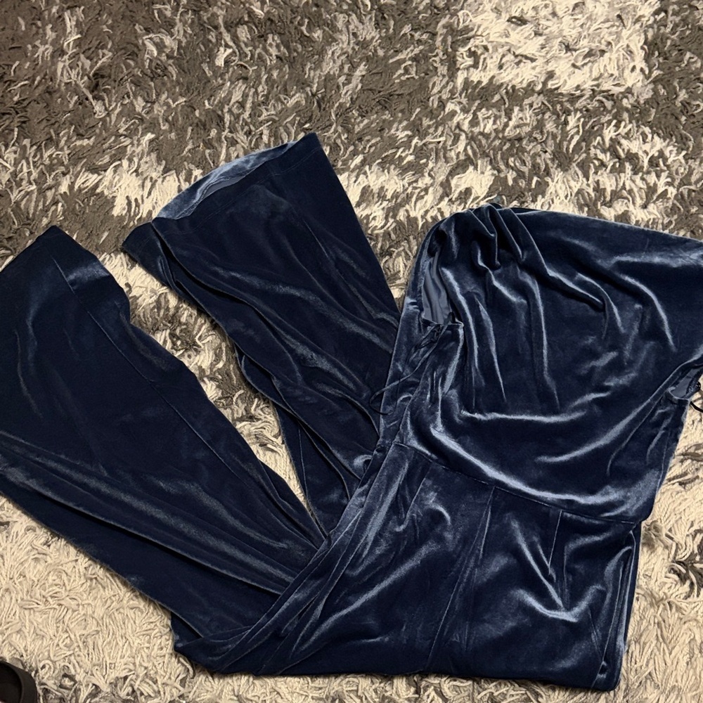 Banana Republic Velvet Navy Jumpsuit